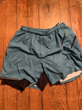 Men's Athletic 2-in-1 Running Shorts - Teal